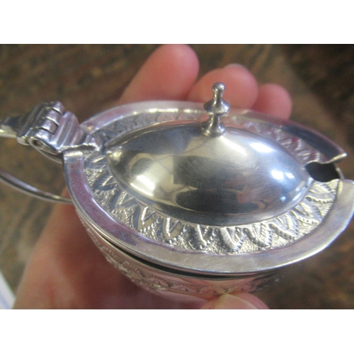 236 - WHITE METAL MUSTARD POT