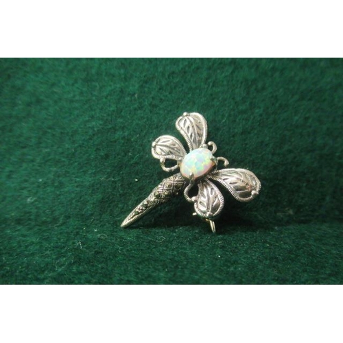 243 - SILVER AND OPAL DRAGONFLY BROOCH