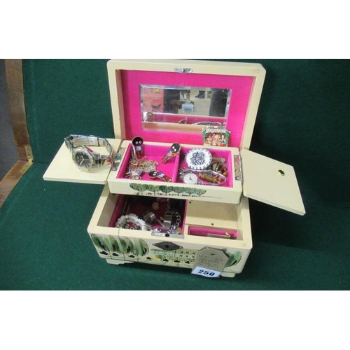 250 - JEWELLERY BOX AND CONTENTS