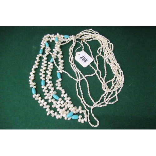 258 - TWO FRESH WATER PEARL NECKLACES