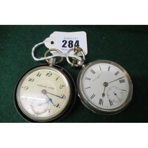 284 - SILVER POCKET WATCH AND ANOTHER