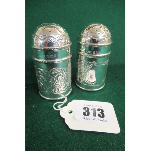 313 - PAIR OF SILVER PEPPERETTES