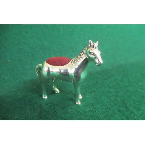 337 - SILVER HORSE PIN CUSHION