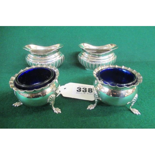 338 - TWO PAIRS OF SILVER SALTS