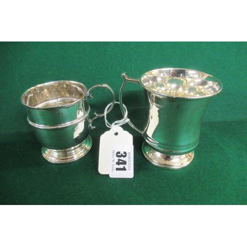 341 - TWO SILVER CHRISTENING MUGS