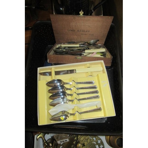 360 - BOX OF CASED CUTLERY