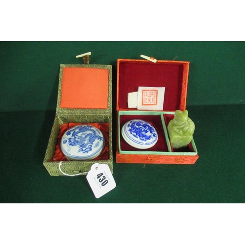 430 - TWO BOXED CHINESE SEAL STAMPS