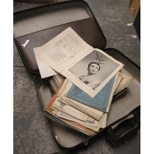 51 - VINTAGE SUITCASE OF OLD THEATRE PROGRAMMES