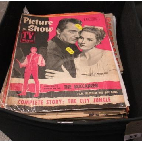 53 - BOX OF 1950S PICTURE SHOW MAGAZINES ETC