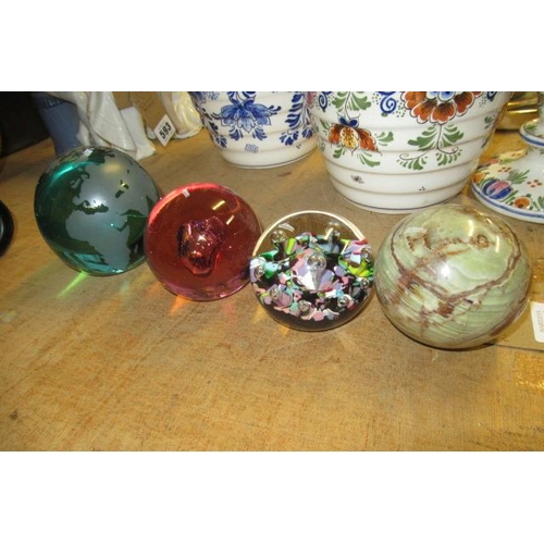 598 - FOUR PAPERWEIGHTS