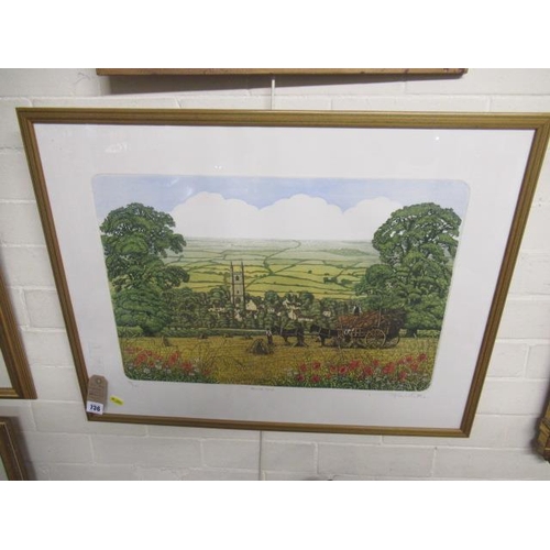 736 - FRAMED LIMITED EDITION ETCHING HARVEST TIME BY STEVEN WHITTLE