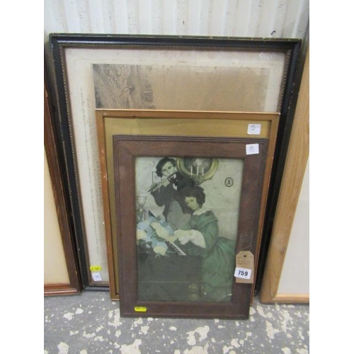 759 - THREE FRAMED PICTURES