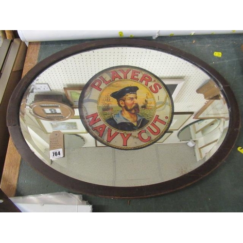 764 - ANTIQUE PLAYERS ADVERTISING MIRROR