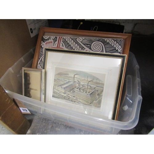 773 - BOX OF PRINTS AND PICTURES ETC