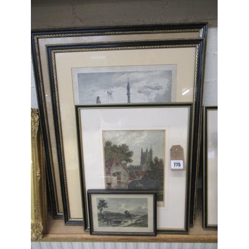 775 - FOUR FRAMED LITHOGRAPHS OF WINCHESTER