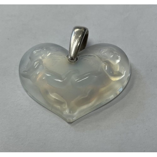 256 - JEWELLERY BOX AND COSTUME JEWELLERY INCLUDING LALIQUE HEART PENDANT