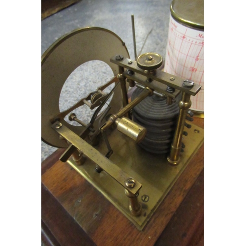 36 - LEADBETTER AND PETERS RETAILED BAROGRAPH WITH EXTRA PAPERS