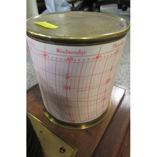 36 - LEADBETTER AND PETERS RETAILED BAROGRAPH WITH EXTRA PAPERS