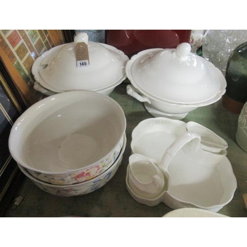 145 - QUANTITY OF COALPORT  VILLEROY AND BOCH AND OTHER SERVING DISHES