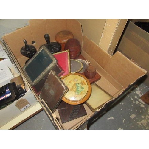 53 - BOX OF WOODEN ITEMS ETC