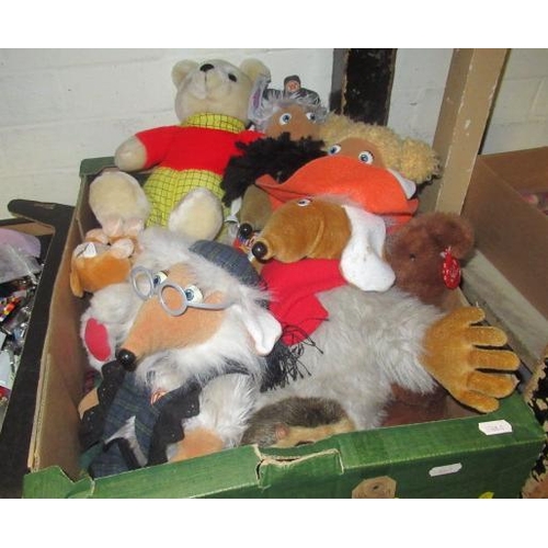 59 - BOX OF SOFT TOYS ETC