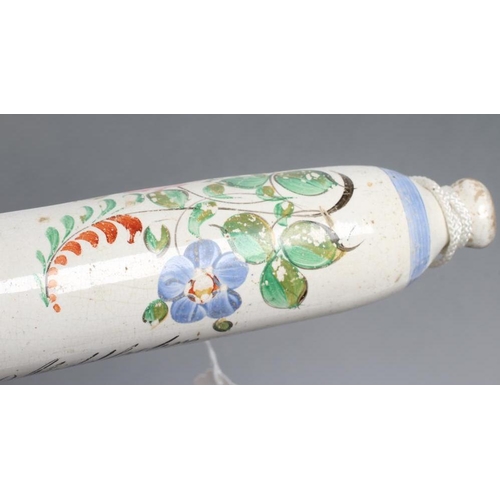 31 - A NORTH EAST POTTERY ROLLING PIN, Middlesbrough c.1830, inscribed 