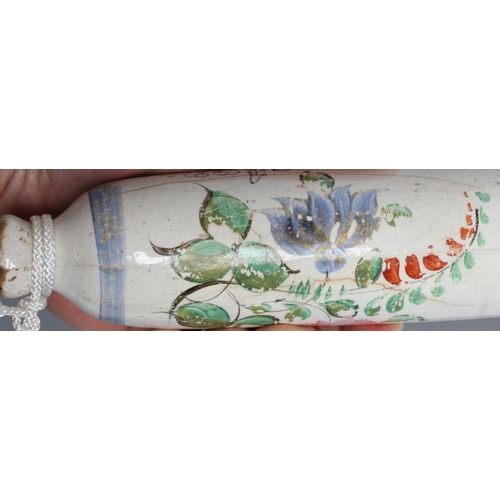 31 - A NORTH EAST POTTERY ROLLING PIN, Middlesbrough c.1830, inscribed 