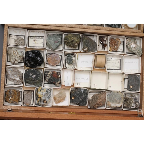 369 - A LARGE COLLECTION OF GEOLOGICAL AND GEMOLOGICAL SPECIMENS comprising three boxes, one with four inn... 