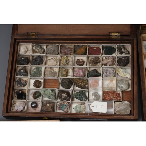 369 - A LARGE COLLECTION OF GEOLOGICAL AND GEMOLOGICAL SPECIMENS comprising three boxes, one with four inn... 