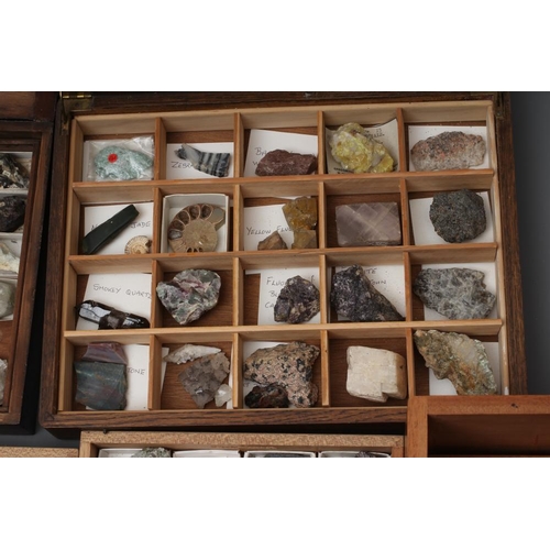 369 - A LARGE COLLECTION OF GEOLOGICAL AND GEMOLOGICAL SPECIMENS comprising three boxes, one with four inn... 