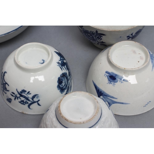 41 - A COLLECTION OF ENGLISH PORCELAIN, 18th century, including a Worcester Mansfield pattern small sauce... 