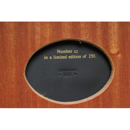 58 - A WEDGWOOD BLACK BASALT PALACE OF WESTMINSTER PLAQUE, modern, No.42 of a limited edition of 250, imp... 