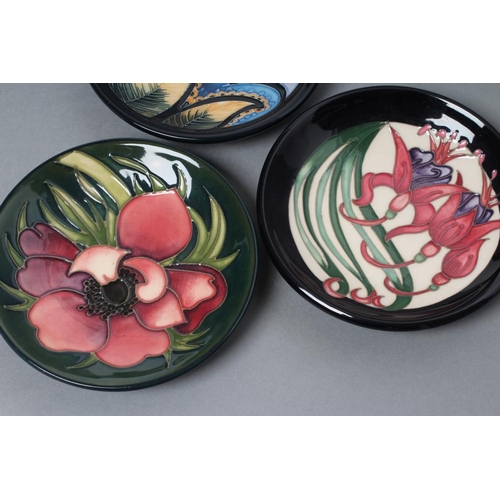 83 - THREE MOORCROFT POTTERY PIN TRAYS comprising 