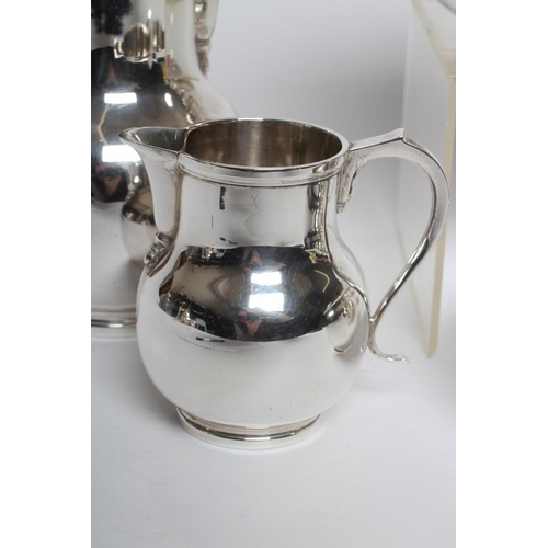 125 - A SILVER FOUR PIECE TEA SERVICE, maker probably Thomas Ducrow & Sons, Birmingham 1946, in George I s... 