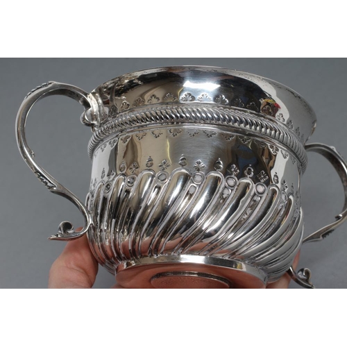 143 - A LATE VICTORIAN SILVER PORRINGER, maker possibly Walker & Tolhurst, London 1893, in Queen Anne styl... 