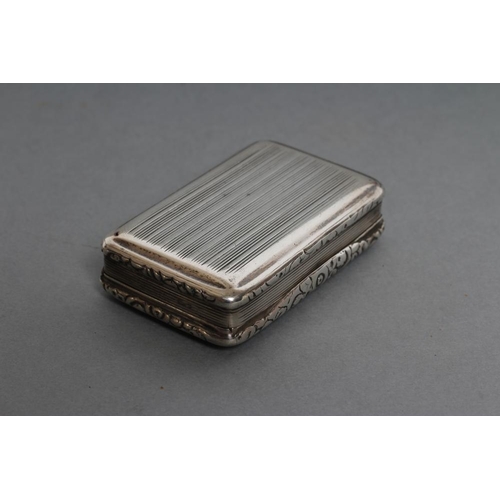 146 - A GEORGE III SILVER SNUFF BOX, maker Thomas Shaw, Birmingham 1822, of plain rounded oblong form, wit... 