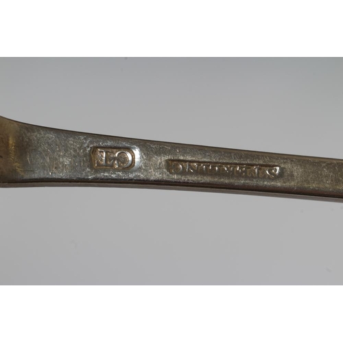 150 - A PAIR OF GEORGIAN IRISH SILVER TABLESPOONS, maker probably Carden Terry, c. 1790, stamped Sterling,... 