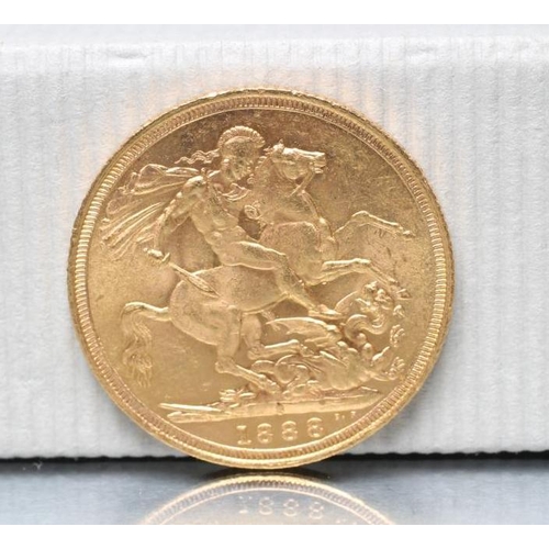 168 - A VICTORIA JH GOLD SOVEREIGN, 1888 (Est. plus 21% premium inc. VAT)