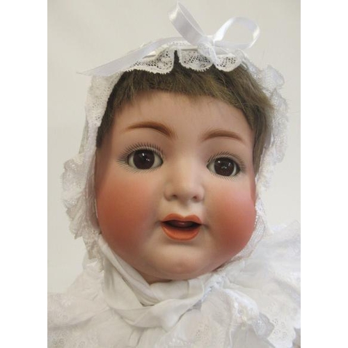 132 - A Kammer & Reinhardt Simon Halbig bisque socket head character doll, with brown glass sleeping eyes,... 