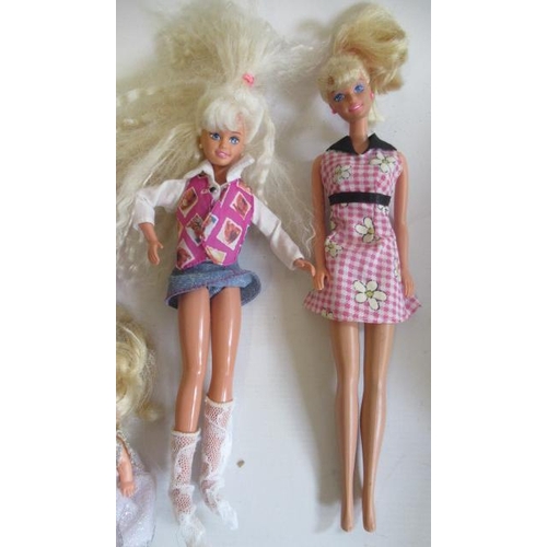 196 - Two boxes of Barbie dolls and accessories, comprising 8 dolls including 2 1976 Mattel and 1 1985, an... 