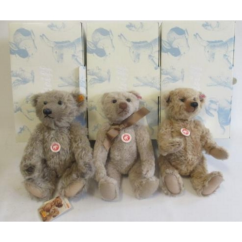 240 - Three boxed Steiff bears, comprising a 36cm Jona bear, a British Collector's 2013 bear with certific... 