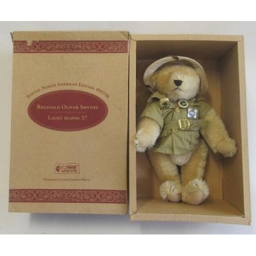 241 - A boxed Steiff Reginald Oliver Smythe bear, with jungle outfit, 36cm (Est. plus 21% premium inc. VAT... 