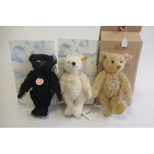 248 - Three Steiff teddy bears, comprising a 27cm 1910 limited edition, a 28cm bear with elephant stencil ... 