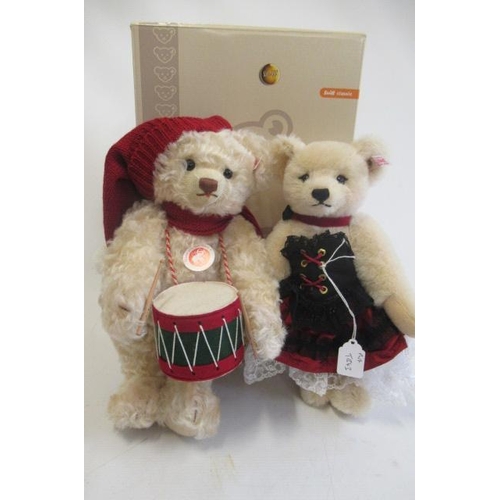 255 - Two Steiff bears, comprising a boxed 30cm drummer bear, with integral felt drum, and a 27cm French c... 