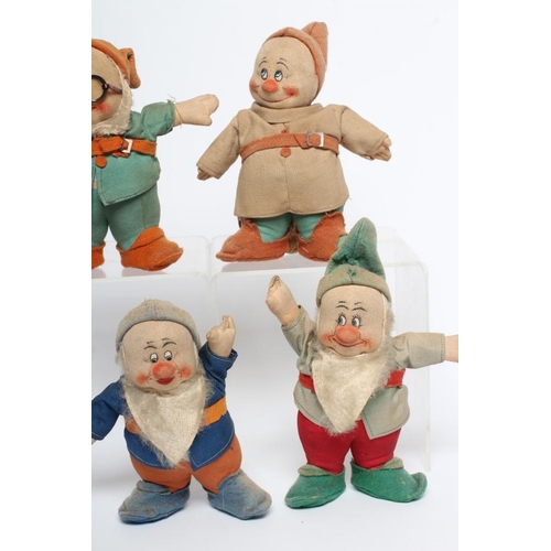 26 - A pre-war Chad Valley Snow White & the Seven Dwarfs, of felt and cloth construction, Doc with his or... 