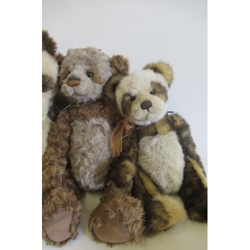 274 - Four collector's Charlie Bears, all of panda form, largest 48cm (Est. plus 21% premium inc. VAT)