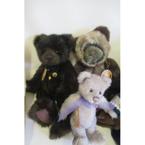 275 - Seven collector's bears, including three Charlie Bears, and two Boyd's bears etc (Est. plus 21% prem... 