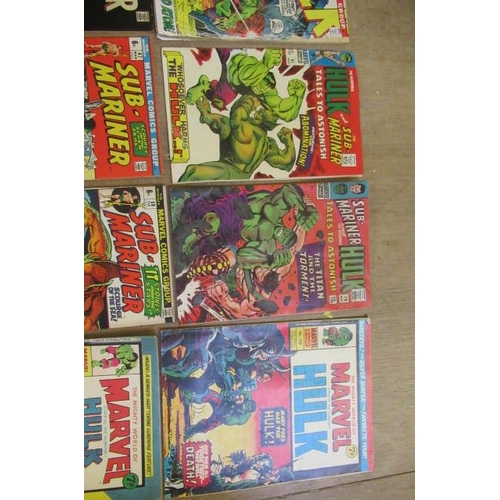 291 - 17 Marvel comics on the Hulk and Sub-Mariner comprising The Incredible Hulk no. 104, 117,148,161 and... 