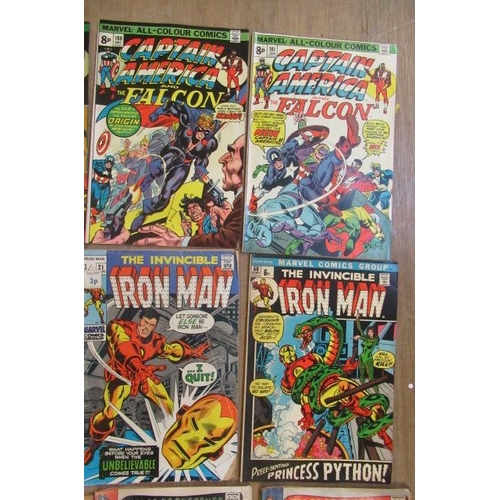 297 - 15 Marvel Iron Man & Captain America comics, comprising The Invincible Iron Man no.21, 50, 51, and 6... 