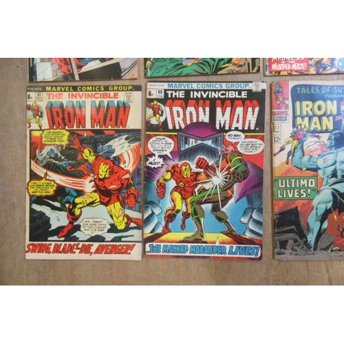 297 - 15 Marvel Iron Man & Captain America comics, comprising The Invincible Iron Man no.21, 50, 51, and 6... 